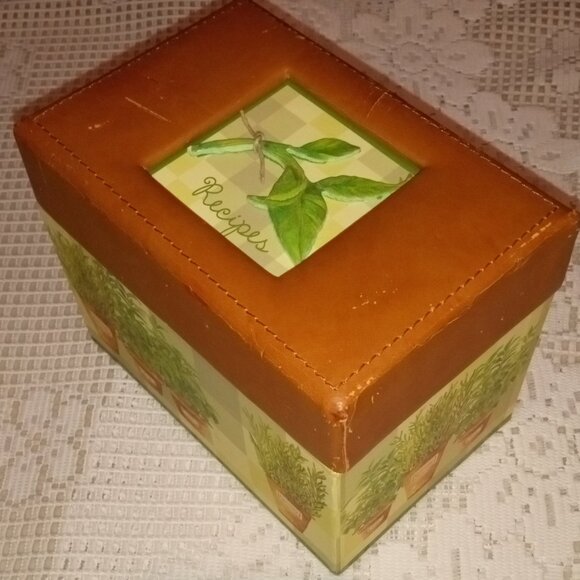 C. R. GIBSON GREEN COLORFUL RECIPE BOX - Picture 5 of 7